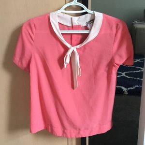Cute pink work top with light pink tie